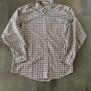 L.L. Bean Mens Holiday Plaid Wrinkle Resistant Button Down Preppy Red Green‎ XL